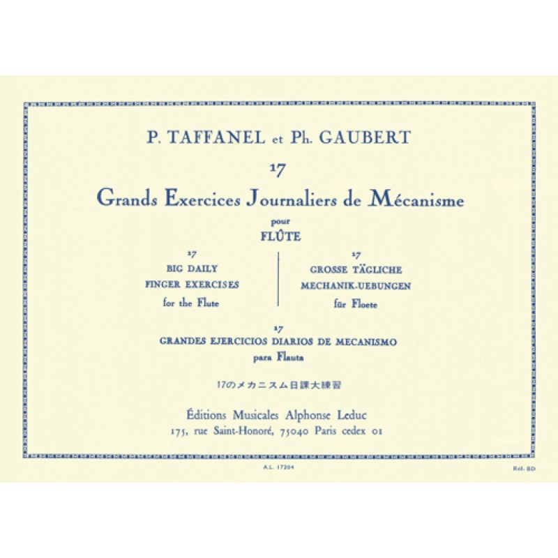 TAFFANEL P. 17 Grands exercices journaliers de mecanisme