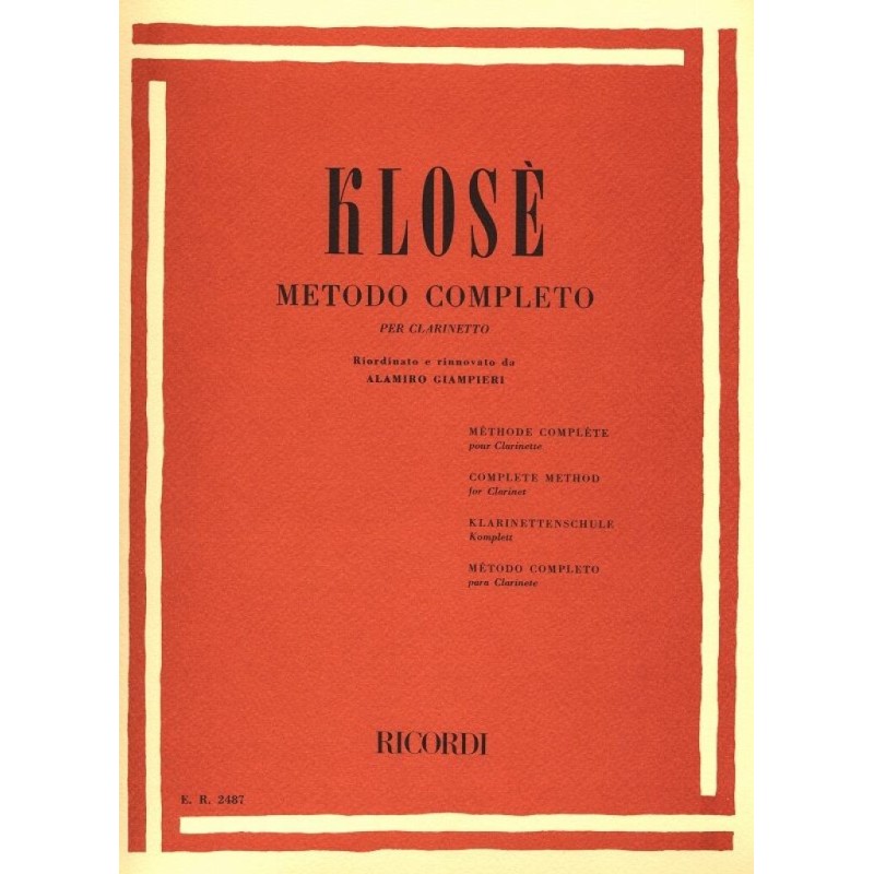 KLOSE' H.E. Metodo completo per clarinetto Sib