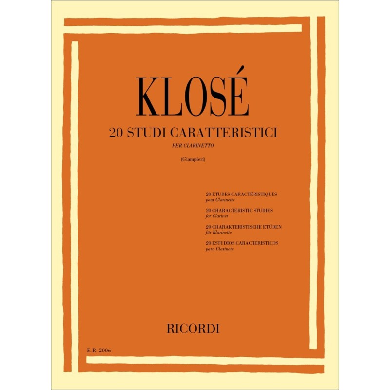 KLOSE' H.E. 20 Studi caratteristici