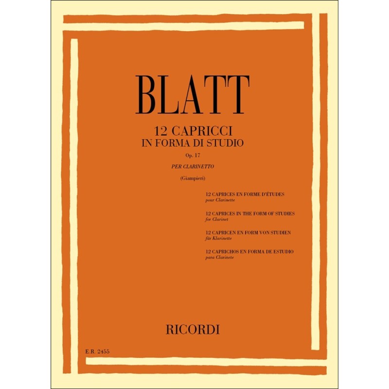 BLATT 12 capricci in forma di studio op.17