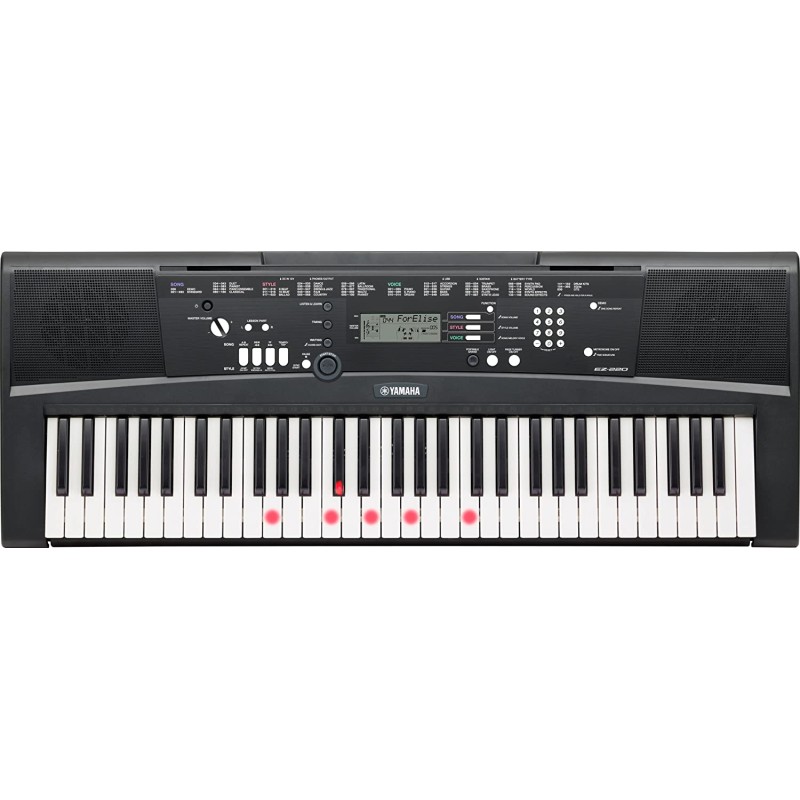 DIGITAL KEYBOARD YAMAHA EZ-220 - Tastiera Digitale Portatile Ottima per Principianti, Connessione USB-to-Host con 61 Tasti Dinamici Luminosi e Funzioni di Apprendimento, Nero