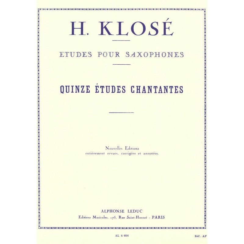 KLOSè 15 Etudes Chantantes