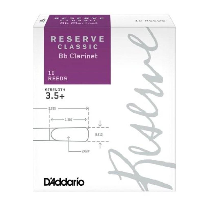 ANCE CLARINETTO SIb D'ADDARIO RESERVE CLASSIC N.3,5+