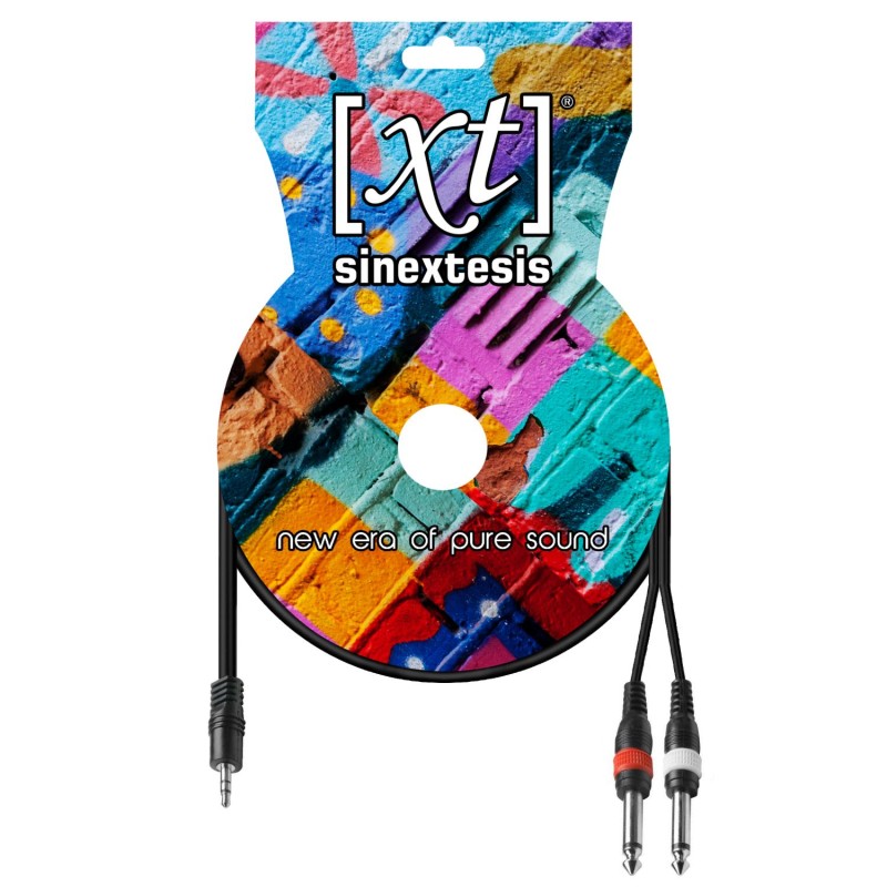 SINEXTESIS Cavo 1x Mini Jack Stereo 3,5 mm - 2x Jack 3 mt.